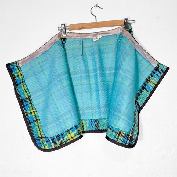 VTG 60s Gurian Plaid Mini Wrap Skirt Womens XS Mod Preppy Tartan Academia - Picture 5 of 8
